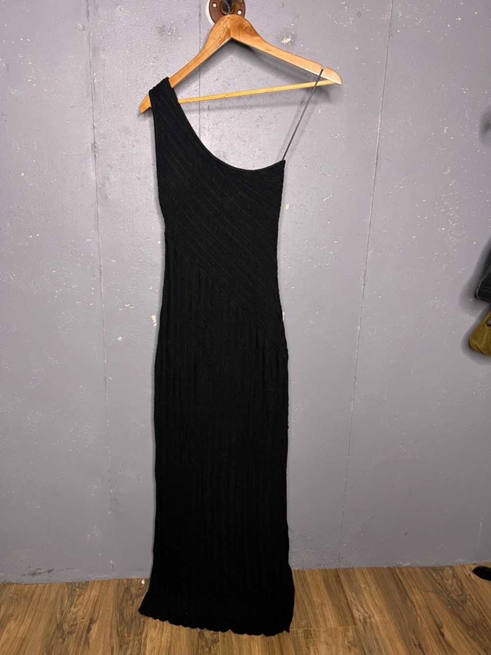 JLUXLABEL BLACK FRINGE KNIT MAXI DRESS MEDIUM - Picture 3 of 11
